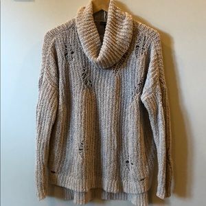 Express distressed cowl neck sweater